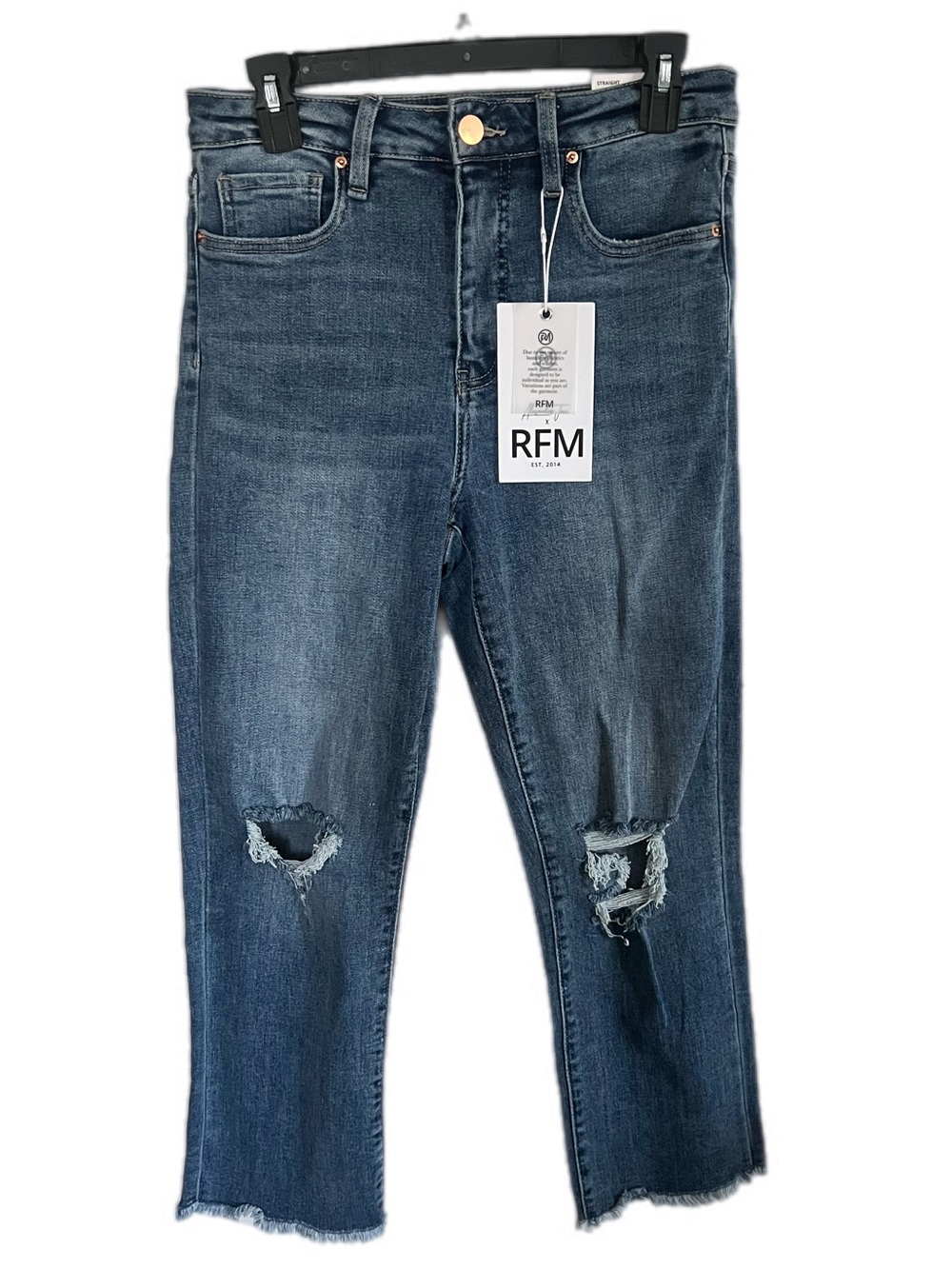 RFM Los Angeles Dylan Women’s Cropped Distressed Straight Le Jeans